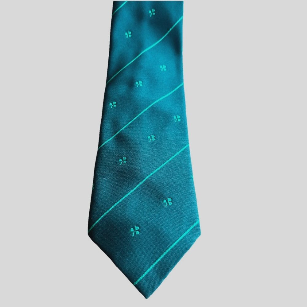 Blarney Woollen Mills Mens Green Shamrock Tie Made in Ireland St Patricks Clover